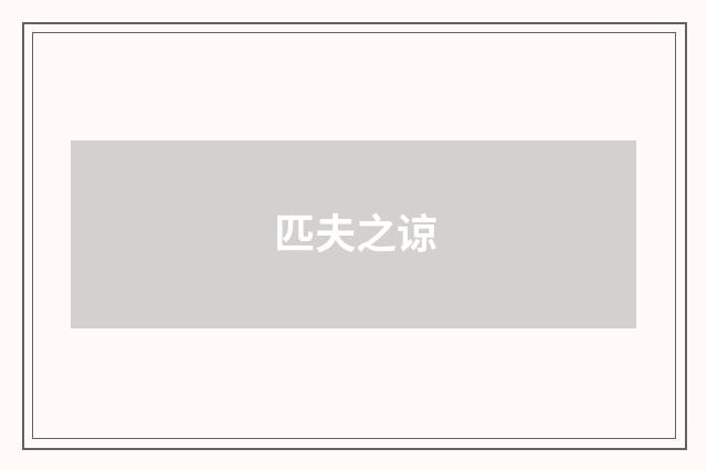 匹夫之谅