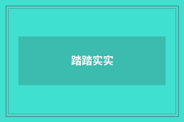踏踏实实