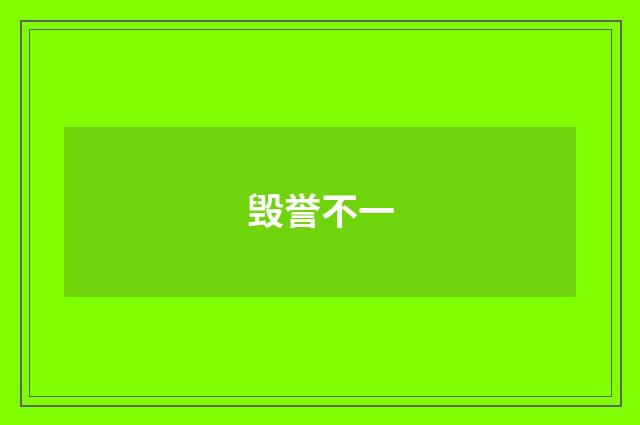 毁誉不一