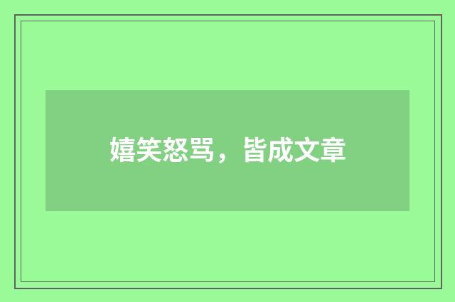 嬉笑怒骂，皆成文章