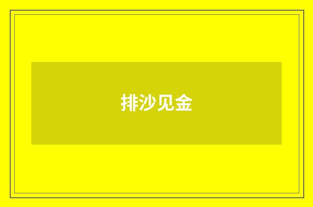 排沙见金