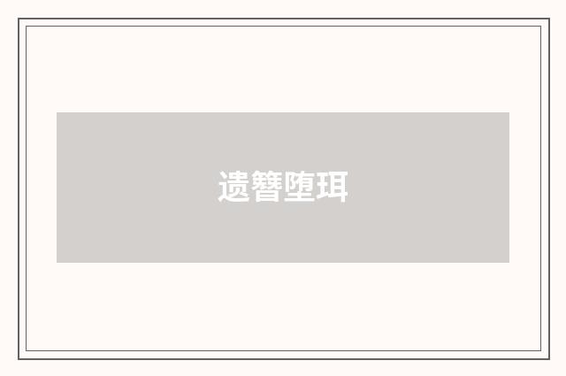 遗簪堕珥