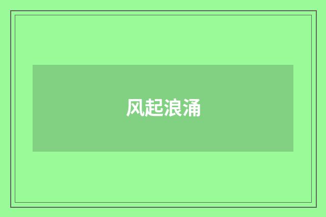 风起浪涌