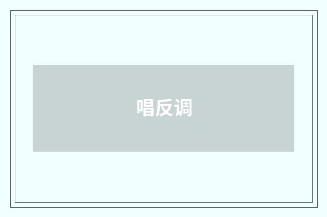 唱反调