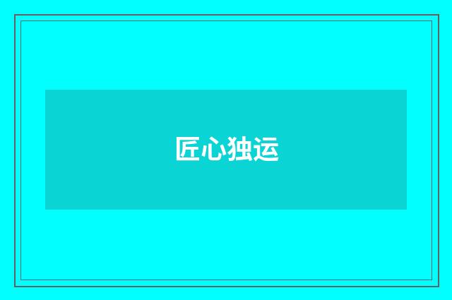 匠心独运