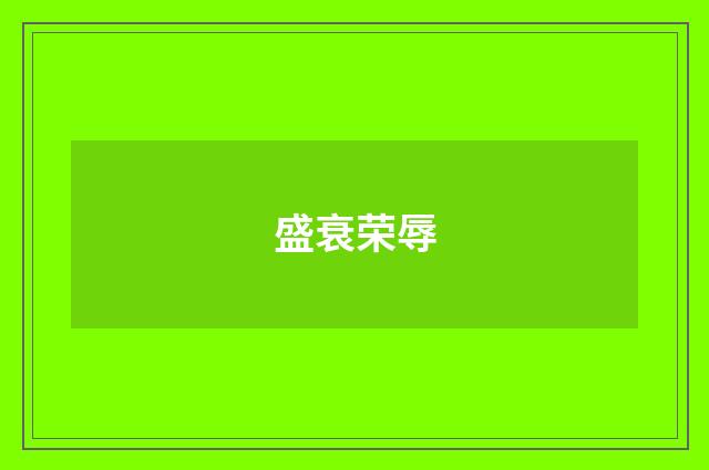 盛衰荣辱