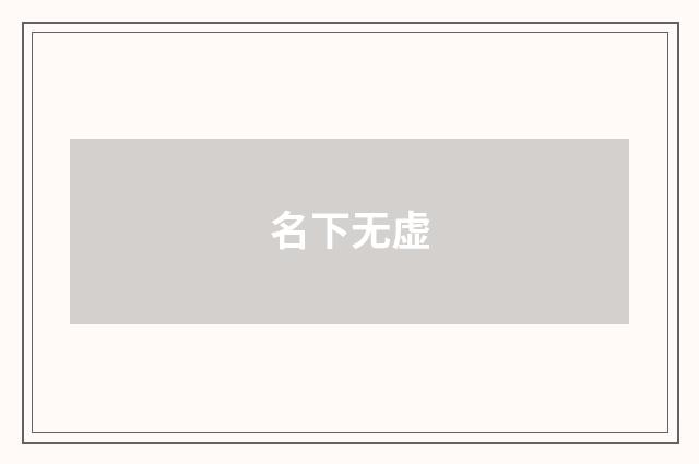 名下无虚