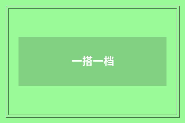 一搭一档