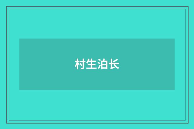 村生泊长