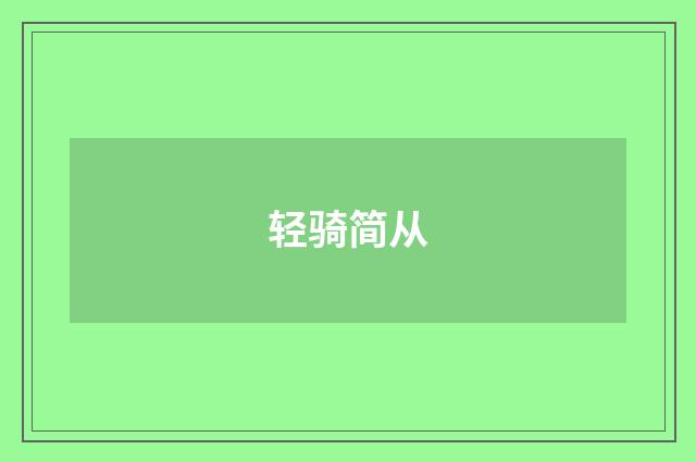 轻骑简从
