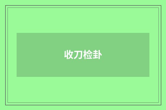 收刀检卦