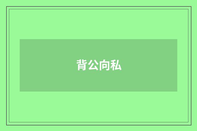 背公向私