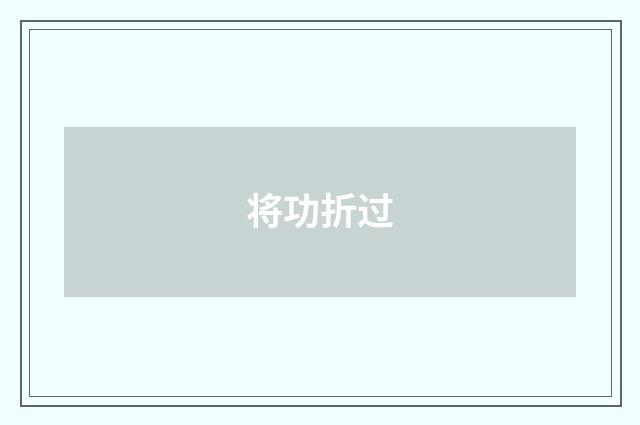将功折过