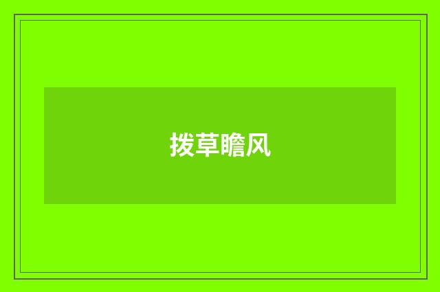 拨草瞻风
