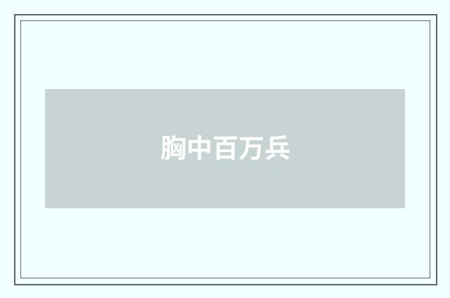 胸中百万兵