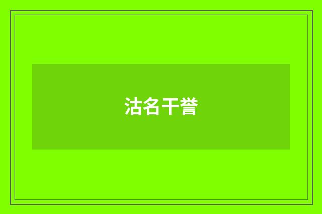 沽名干誉