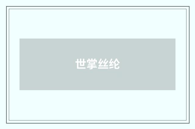 世掌丝纶