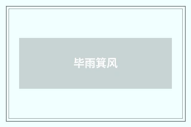 毕雨箕风