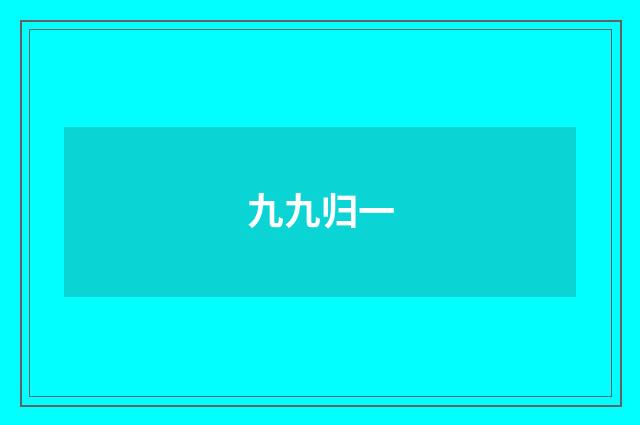 九九归一