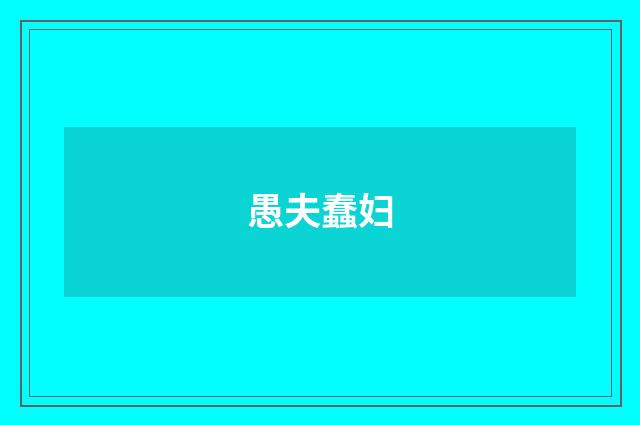 愚夫蠢妇