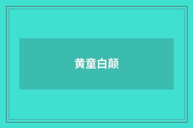黄童白颠