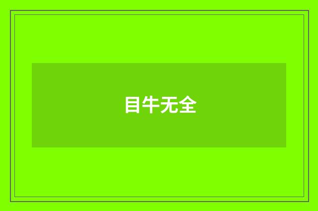 目牛无全