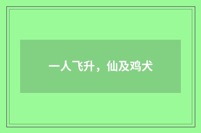 一人飞升,仙及鸡犬
