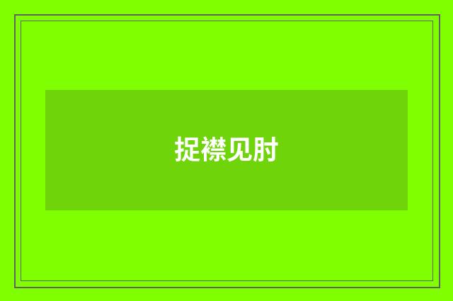 捉襟见肘
