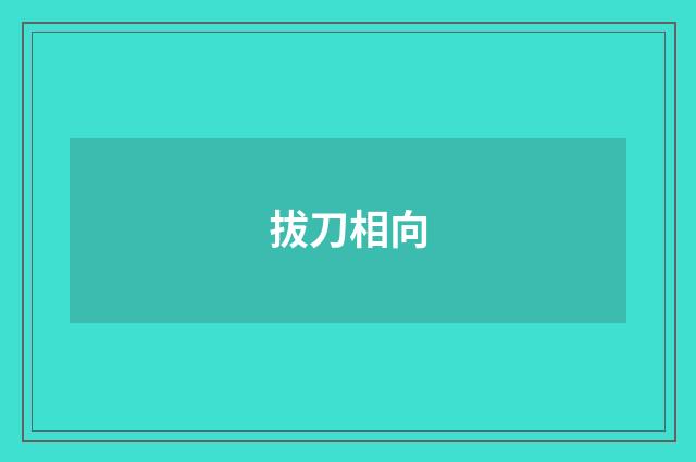 拔刀相向