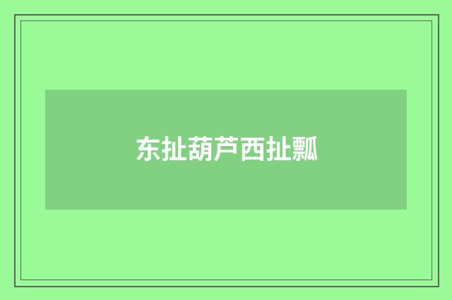 东扯葫芦西扯瓢