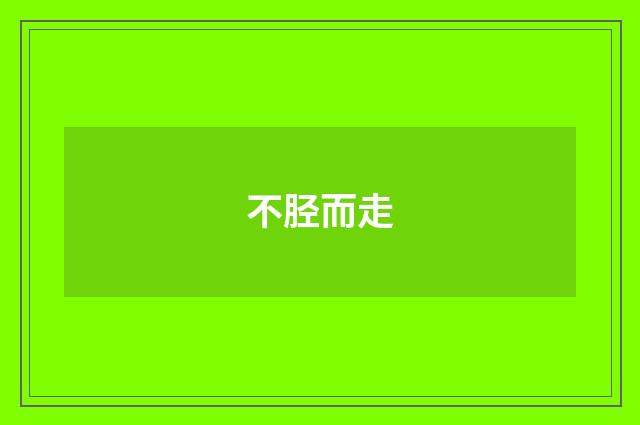 不胫而走