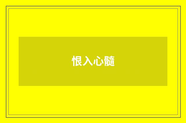 恨入心髓