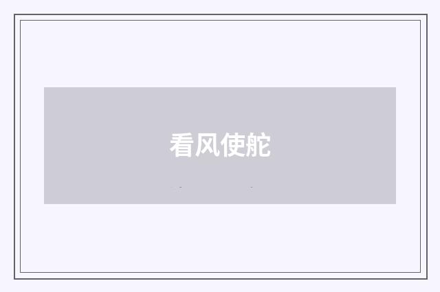 看风使舵