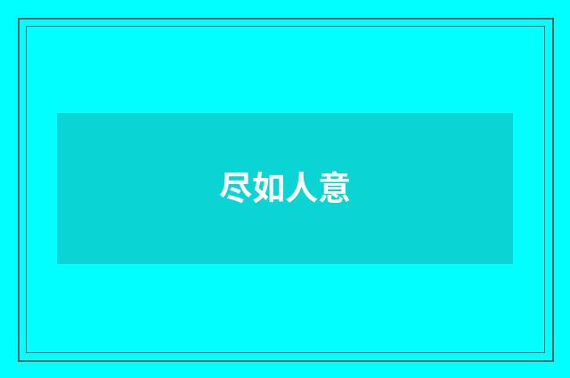 尽如人意