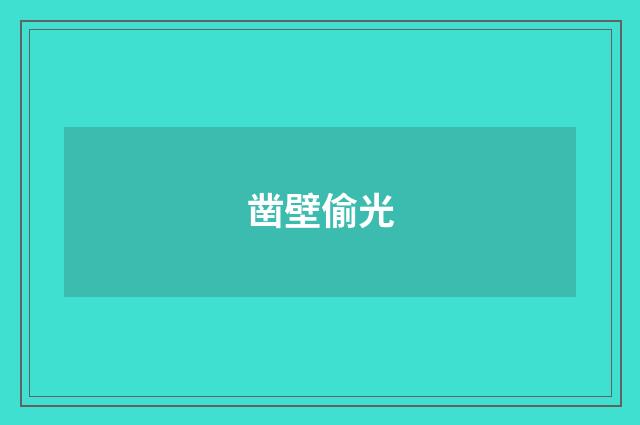 凿壁偷光