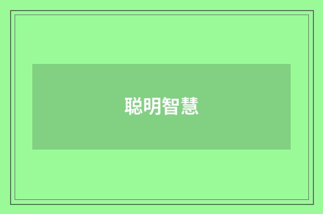 聪明智慧