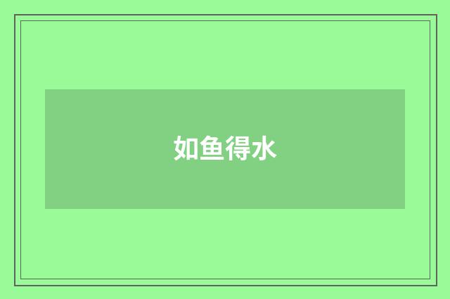如鱼得水