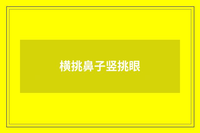 横挑鼻子竖挑眼