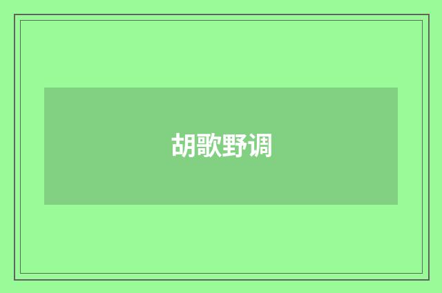 胡歌野调