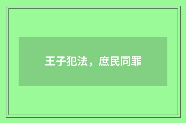 王子犯法，庶民同罪