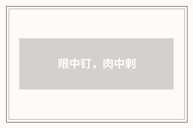 眼中钉，肉中刺