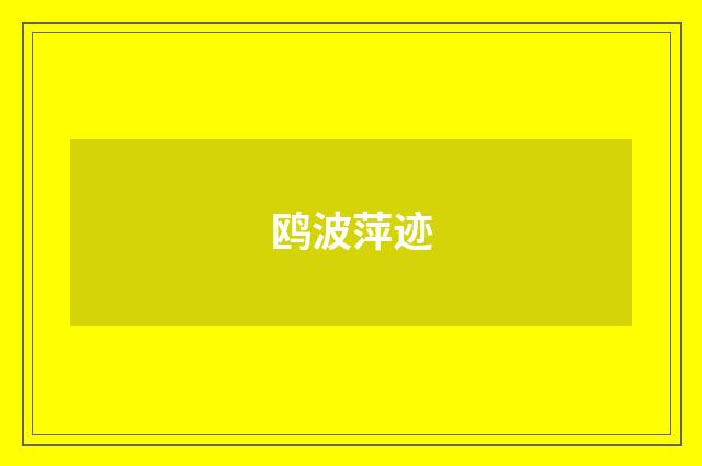 鸥波萍迹