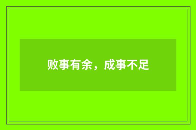 败事有余，成事不足