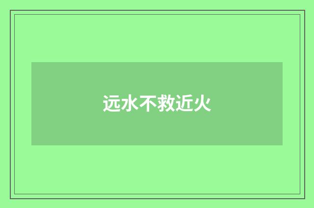 远水不救近火