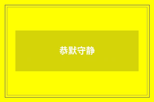 恭默守静