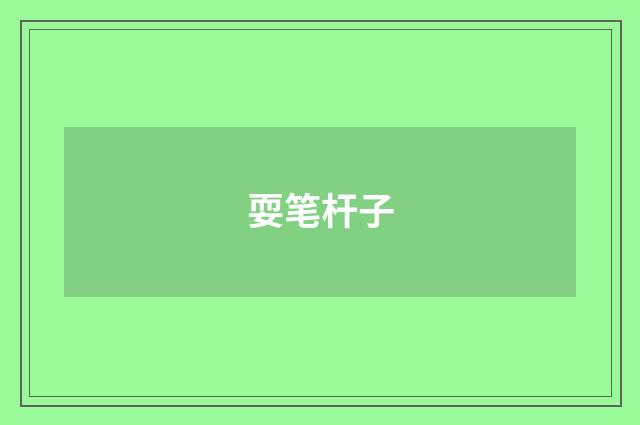 耍笔杆子