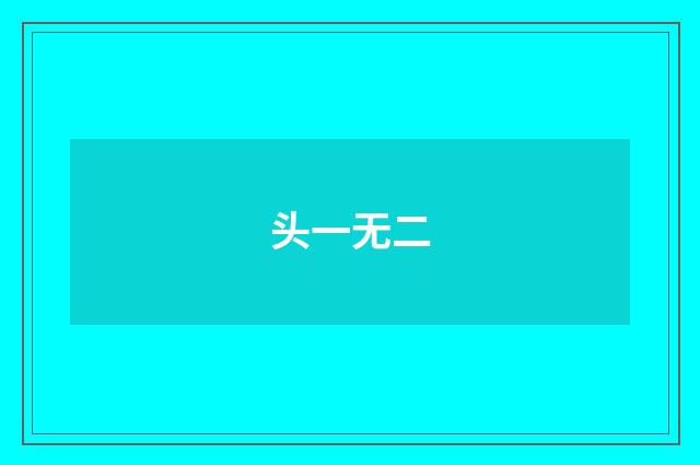 头一无二