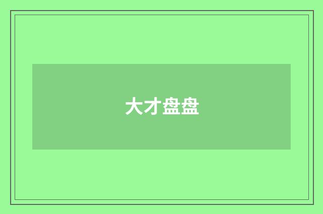 大才盘盘