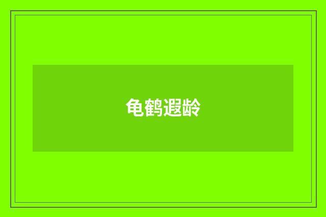 龟鹤遐龄