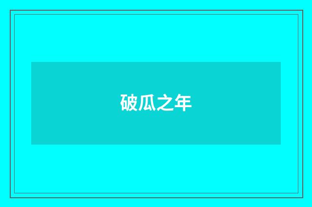 破瓜之年